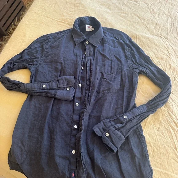 Faherty Laguna Linen Shirt in Washed Black - Picture 6 of 6